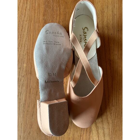 Sansha Alba Leather Ballet Teaching and Character Shoes Pink 12M TE8 New US 9 - Picture 6 of 6